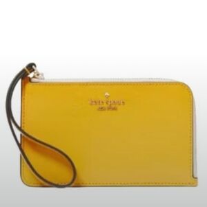 Kate Spade-Lucy Bicolor L-Zip Wristlet - Clutch (Daffodil-White🤍🌻)